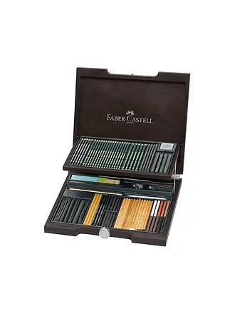 FABER-CASTELL | Pitt Monochrome Holzkoffer 86-teilig | 
